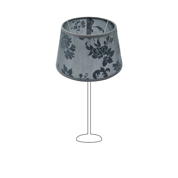 Pantalla de tambor variada redonda - Gris - Trend Silk Flora - Ø20 cm