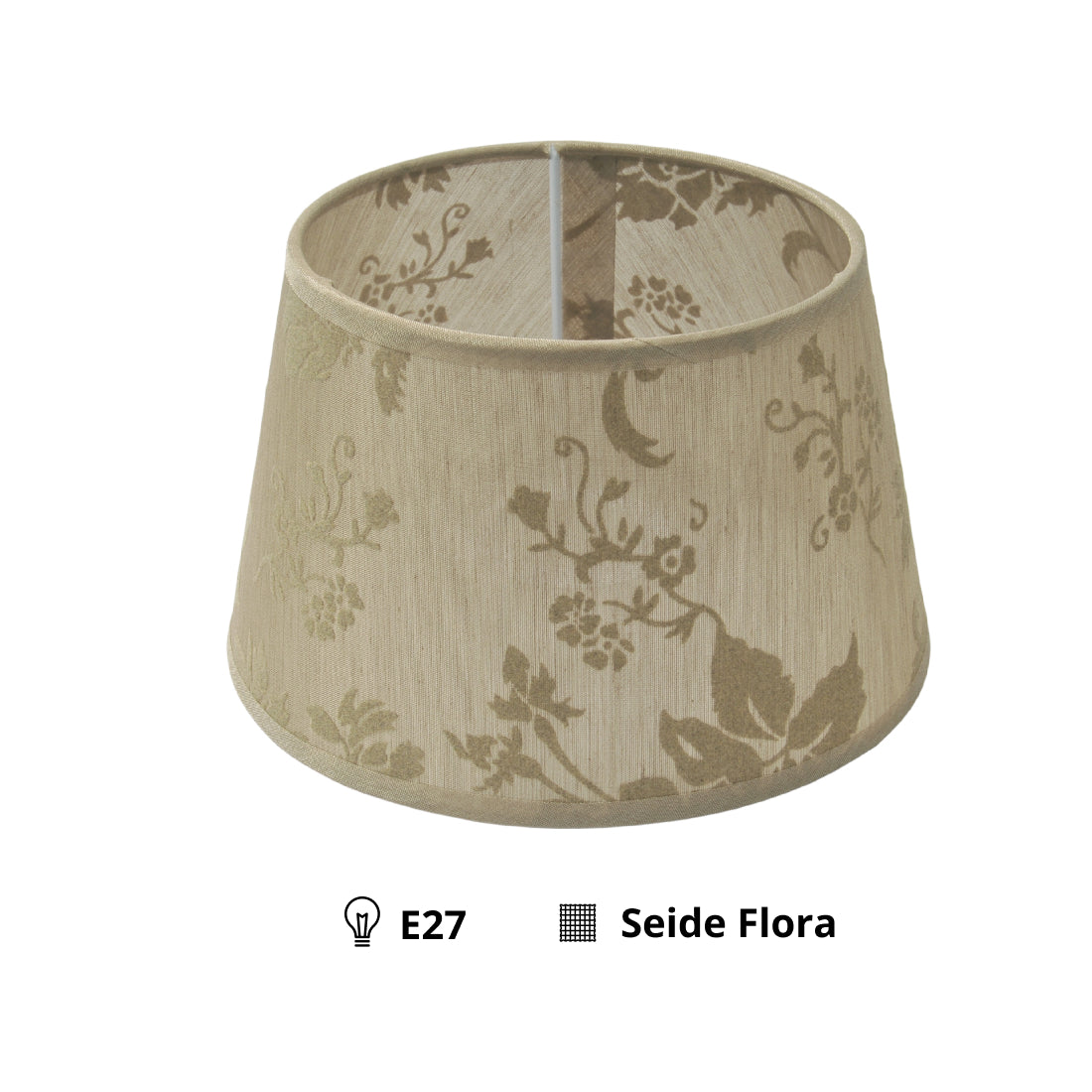 Variabile Paralume Rotondo - Marrone – Trend Silk Flora – Ø20 cm