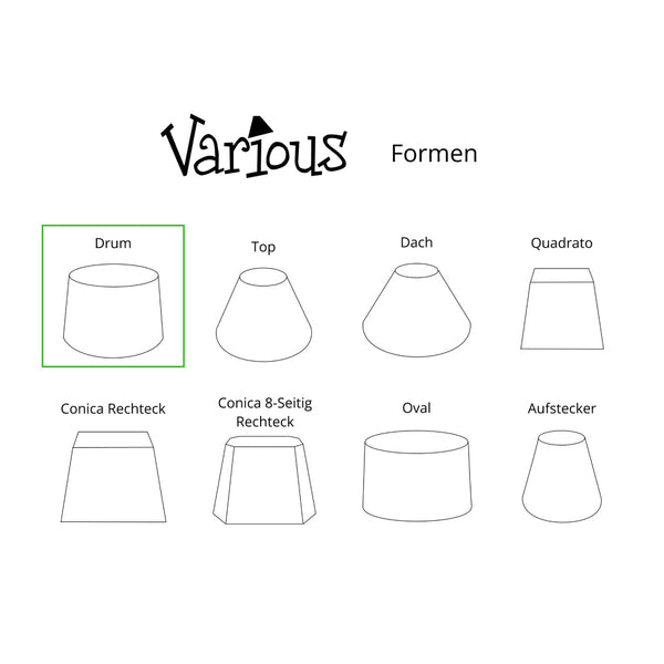 Variabile Paralume a Tamburo - Nero/Bianco – Trend Silk Flora – Ø20 cm