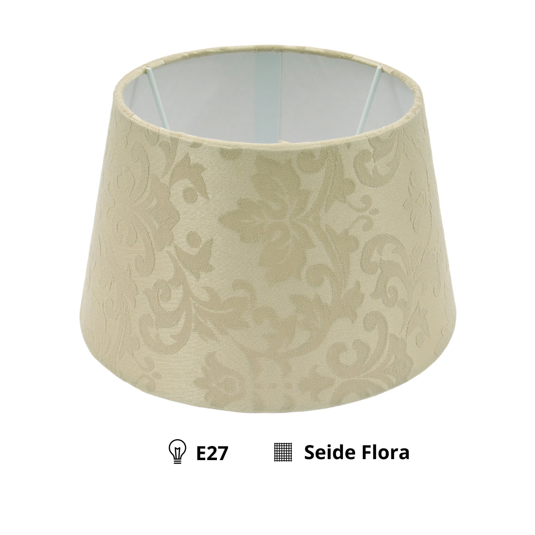 Various Drum Lampshade Round - Beige – Trend Silk Flora – Ø20 cm