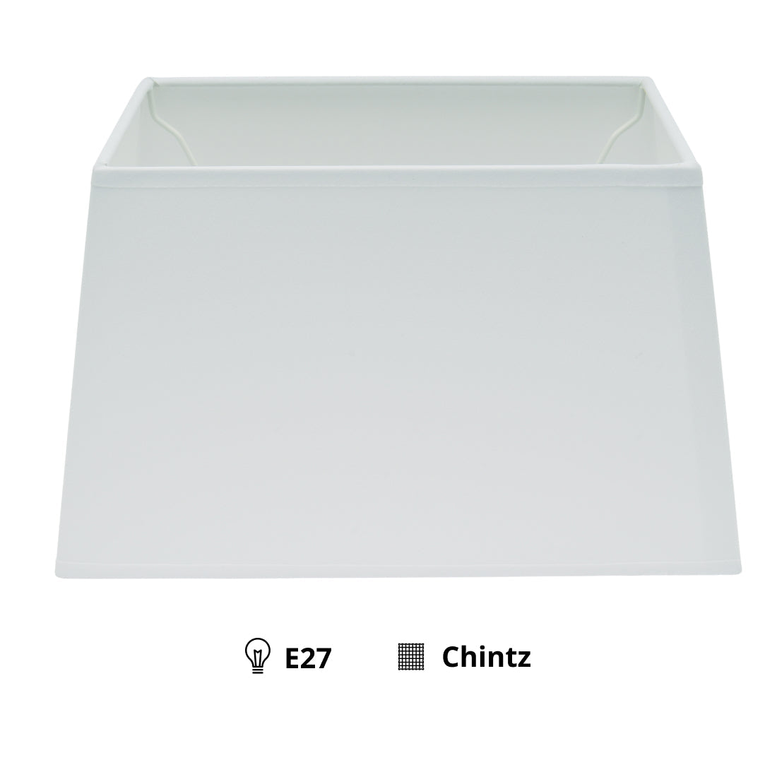 Abat-jour conique rectangulaire varié - Blanc - Ø20 ou Ø25 cm - Chintz