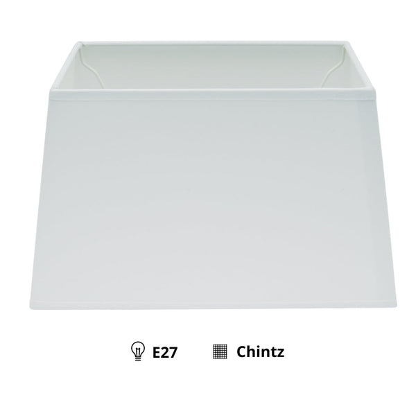 Abat-jour conique rectangulaire varié - Blanc - Ø20 ou Ø25 cm - Chintz
