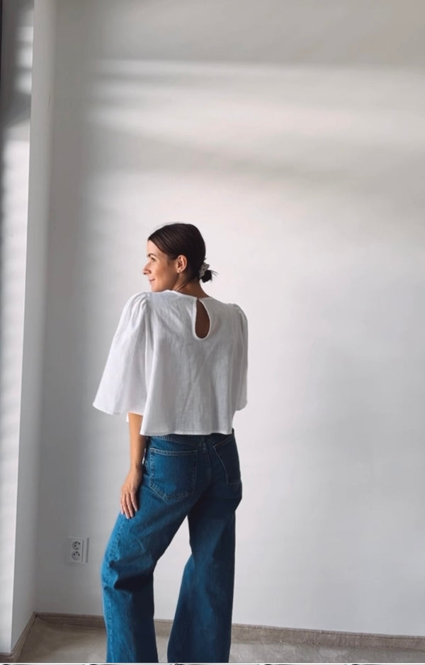 Top Ambika Linen White