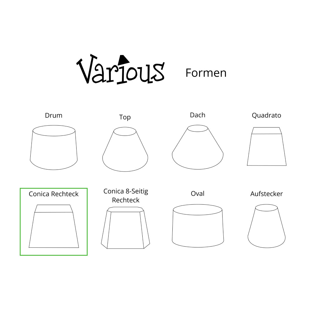 Various Conical Rectangle Lampshade – Taupe – Wooly