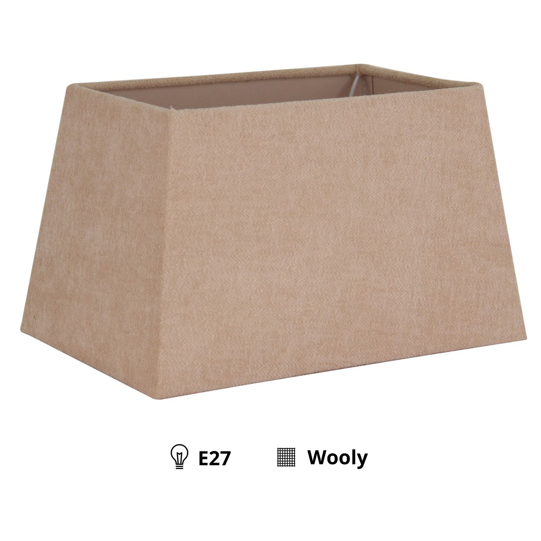 Various Conical Rectangle Lampshade – Cream – Wooly