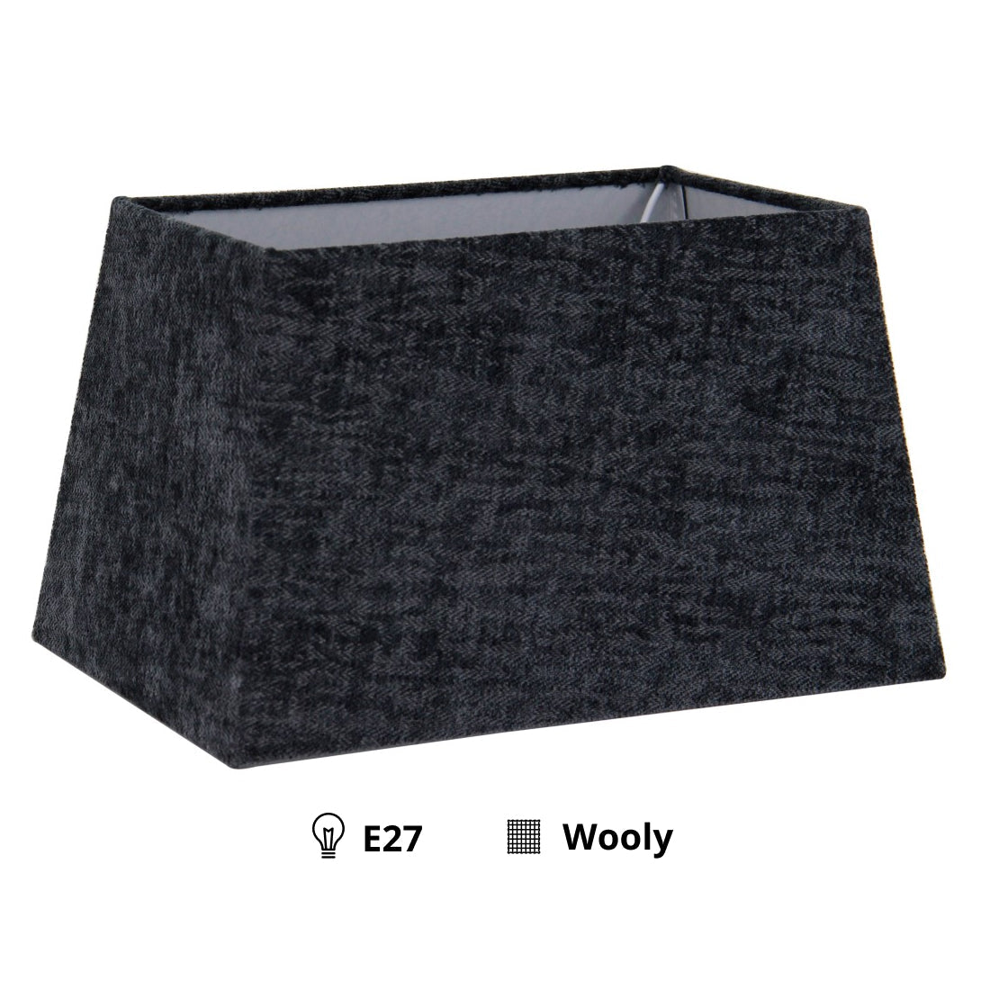 Abat-jour conique rectangulaire – Gris foncé – Laine