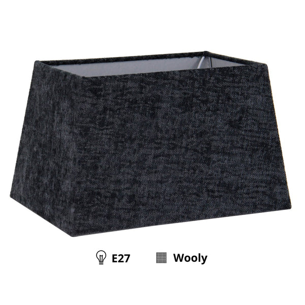 Abat-jour conique rectangulaire – Gris foncé – Laine