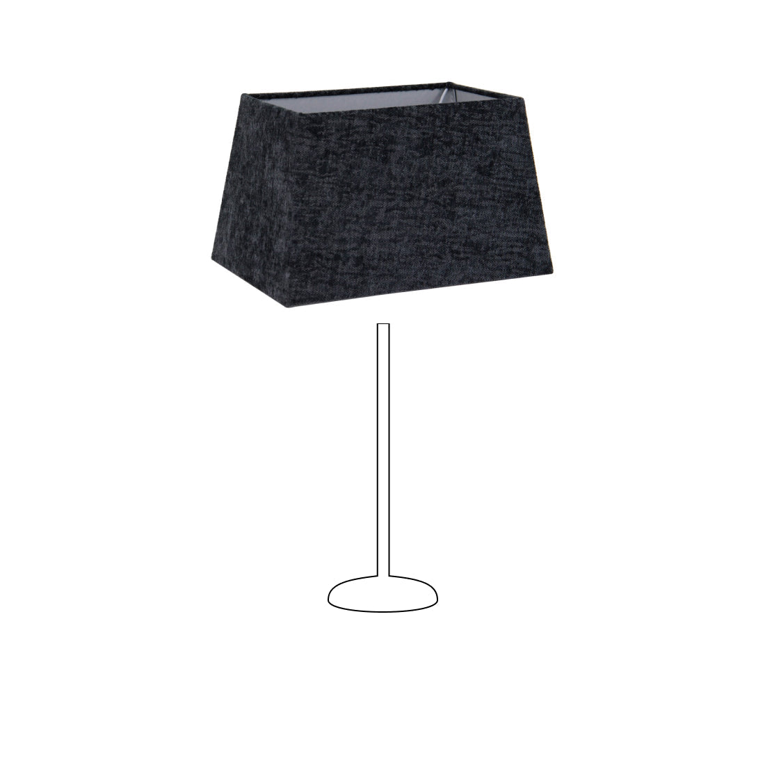 Abat-jour conique rectangulaire – Gris foncé – Laine