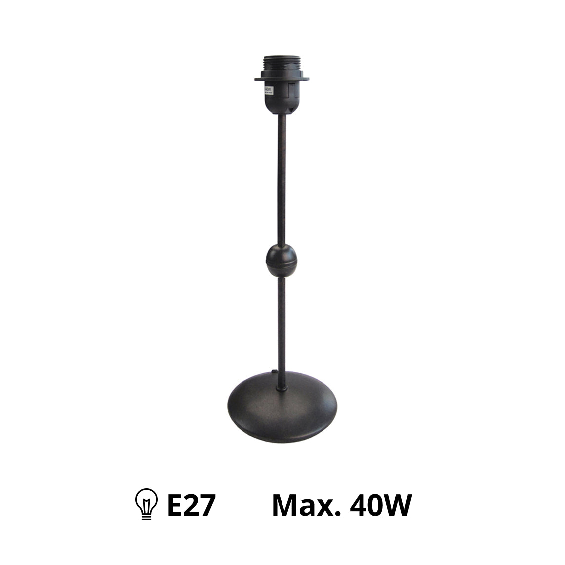 Various Metal Lamp Base Black – Elegant Base for Your Table Lamp (43 cm, E27)