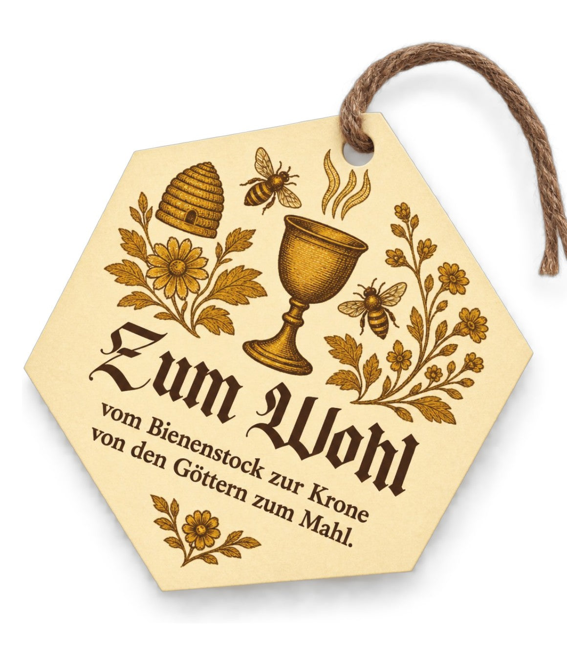 Etiqueta retrô 'Zum Wohl'