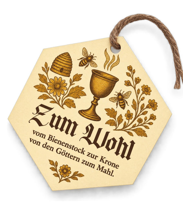 Etiqueta retrô 'Zum Wohl'