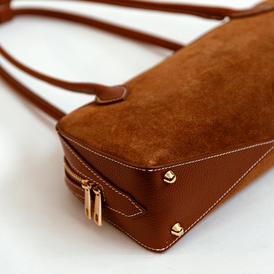 NAOMI - Suede and leather handbag