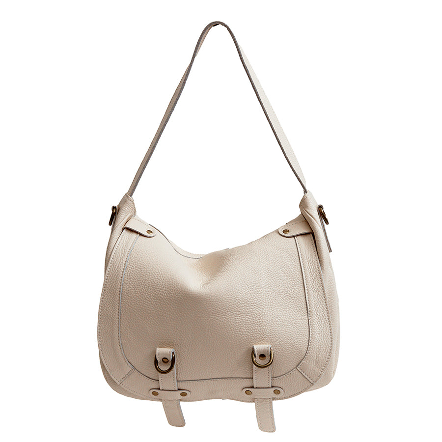 SADDLE MAXI - Maxi shoulder bag in latte leather