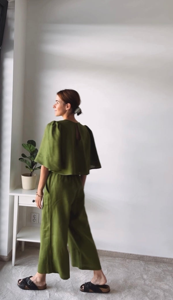 Top Ambika Linen Moss