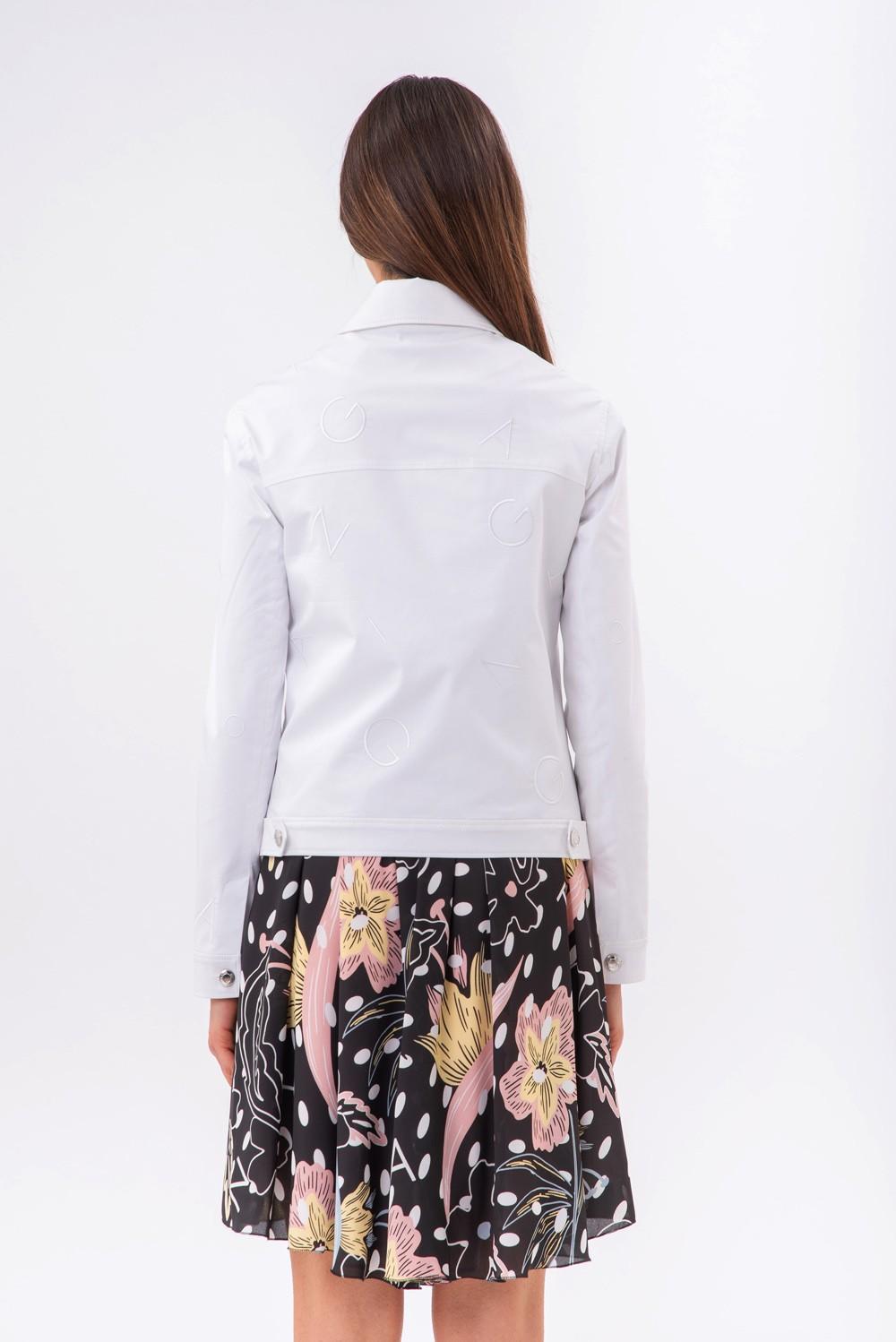 Gabardine Jacket with Lettering Embroidery