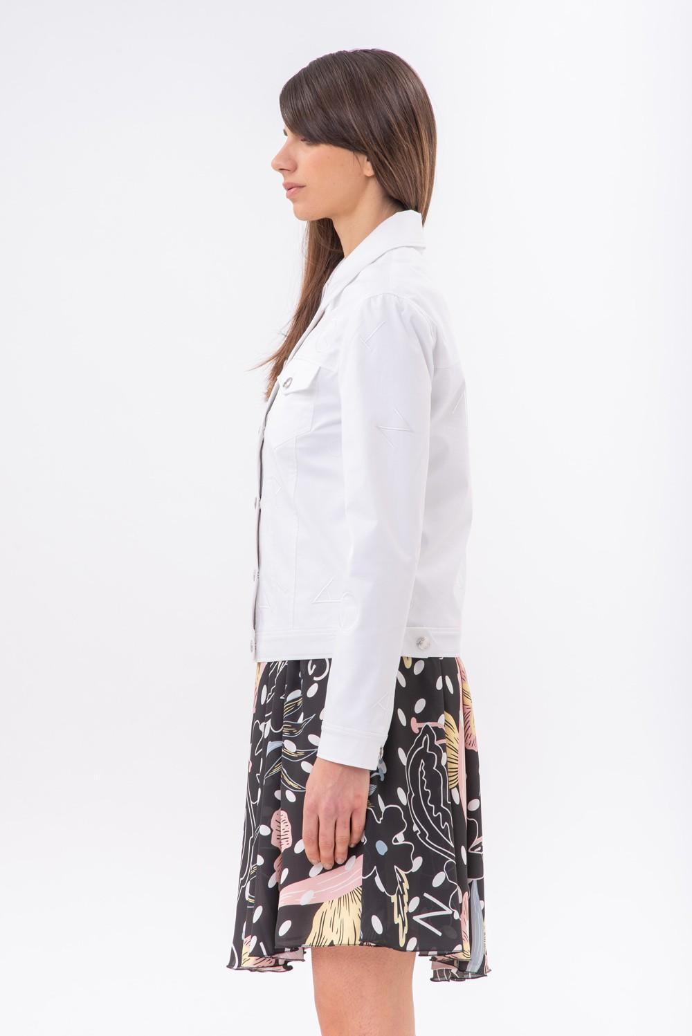 Gabardine Jacket with Lettering Embroidery