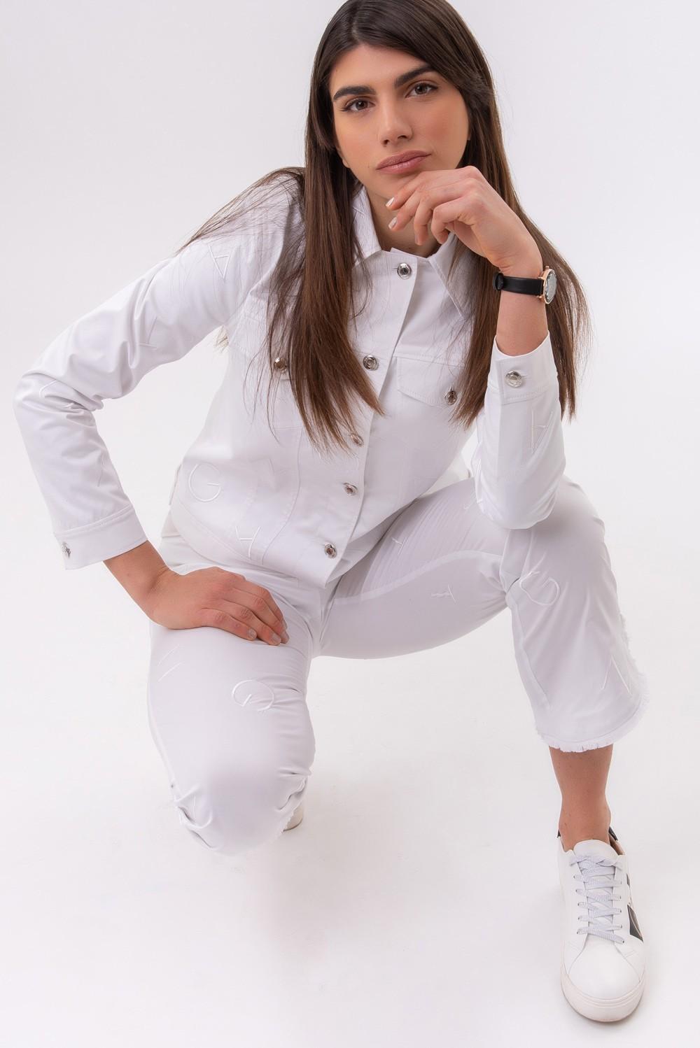 Gabardénová bunda s výšivkou písmen