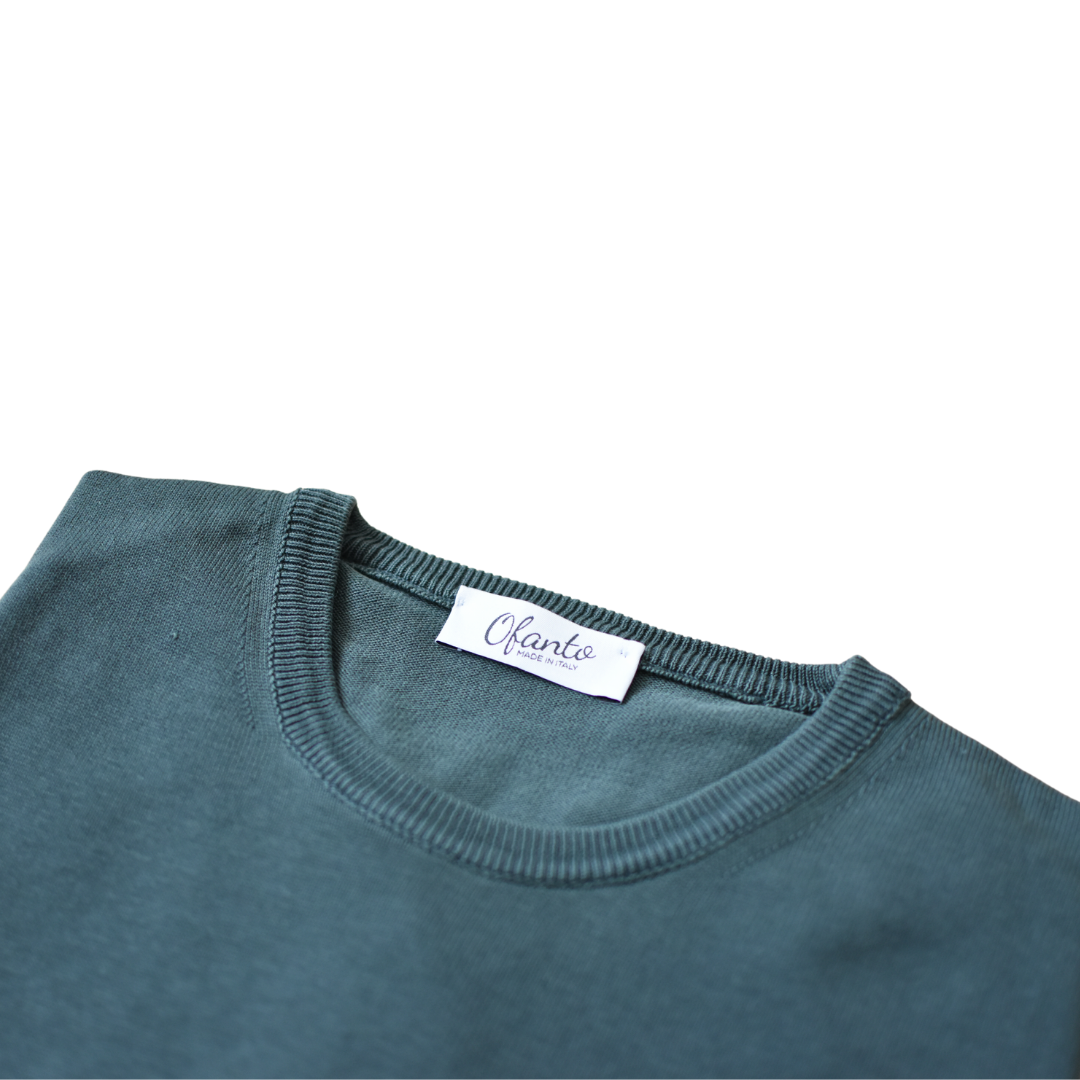 The Italian Pullover - Petrol Green