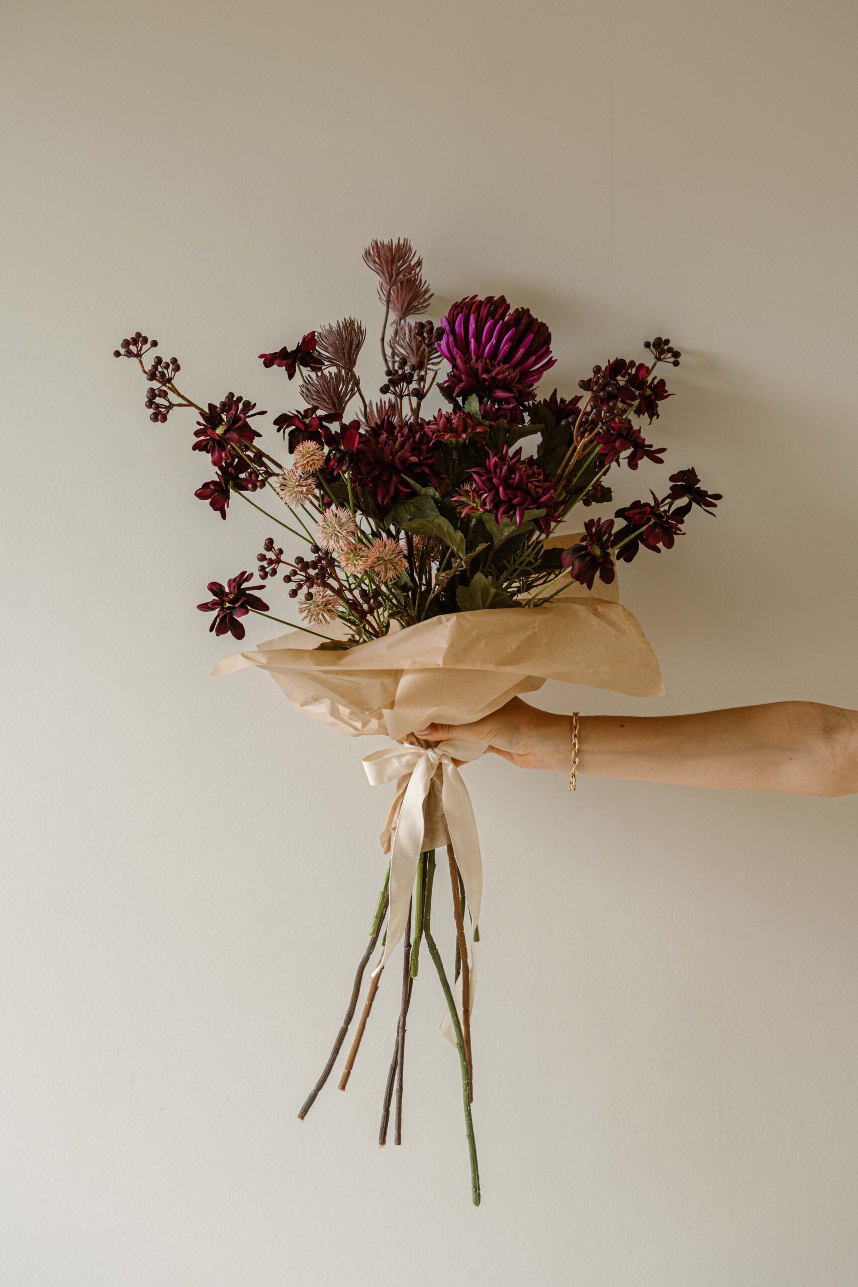 Silk bouquet - Autumn bouquet Purple