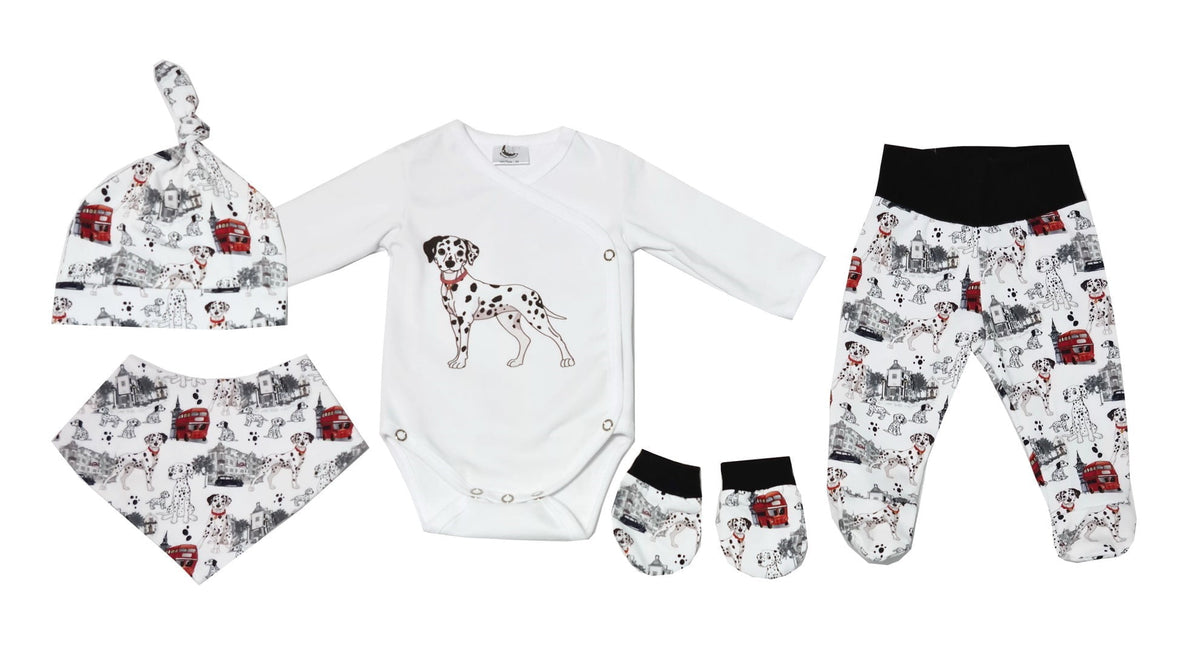 4-piece newborn set - Dalmatiners + free gloves