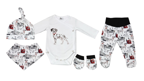 4-piece newborn set - Dalmatiners + free gloves