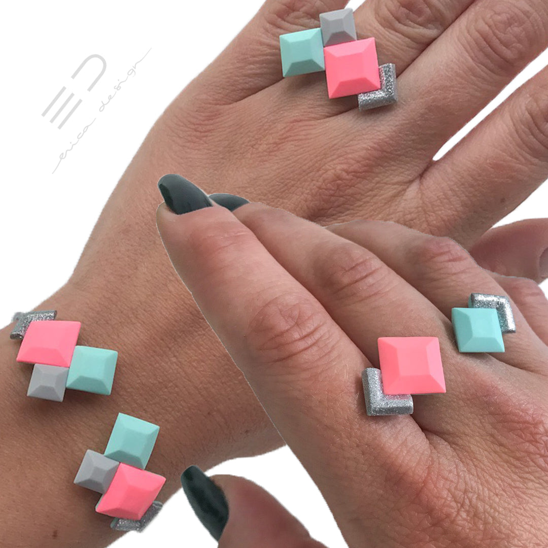 EXPANSION | gray – mint – coral – silver