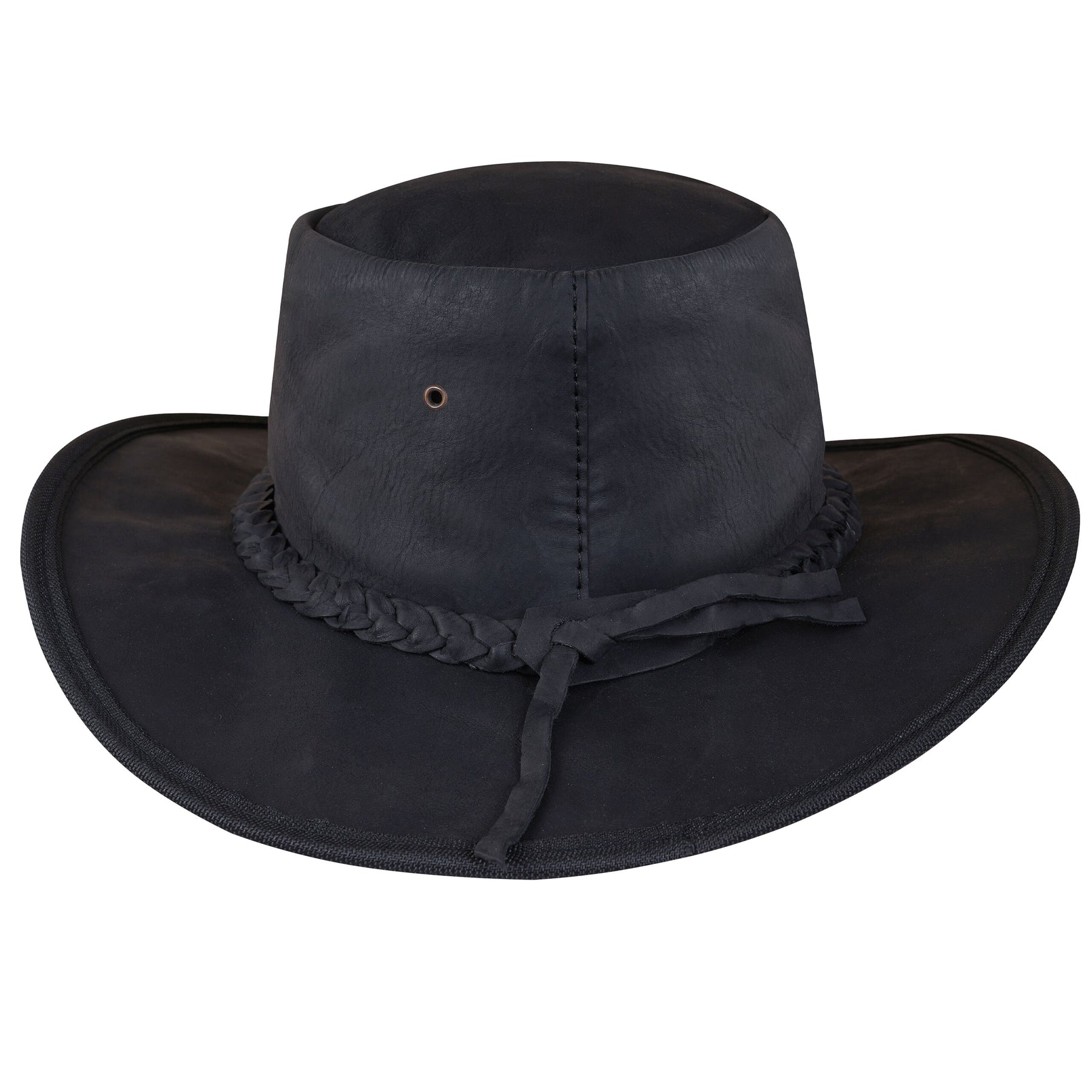 Black leather hat unisex