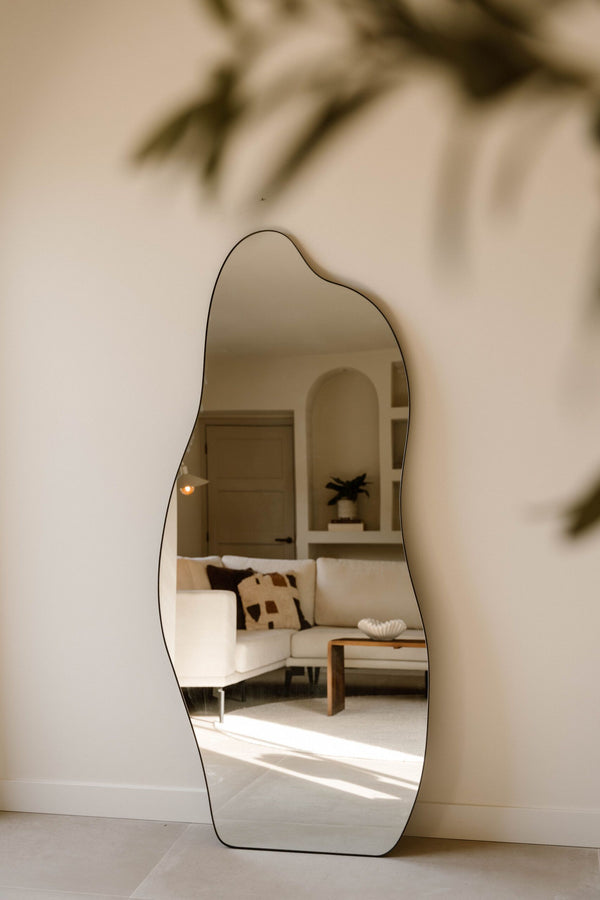 Indore Home - Large Mirror Wave - Organic Shape - Bronze - 180cm x 80cm