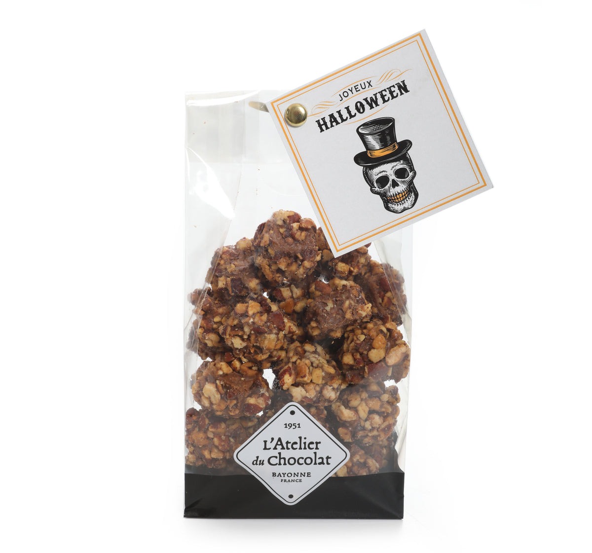 Caramelle di cioccolato al pralinato di pecan per Halloween
