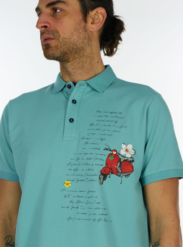 VESPA PRINT PIQUET POLO
