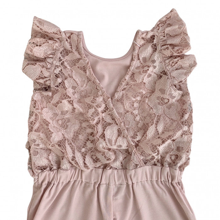 PINK LACE JUMPSUIT