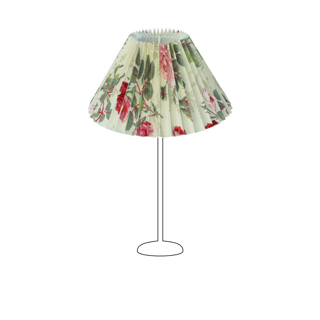 Različiti sjenila - Plisirana - Roza s cvjetnim uzorkom - Ø22 i Ø25 cm