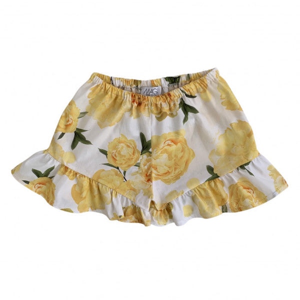 CULOTTE EN PIVOINE JAUNE AVEC VOLANT