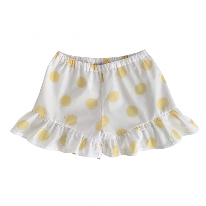 YELLOW POLKA DOT CULOTTE WITH RUFFLE