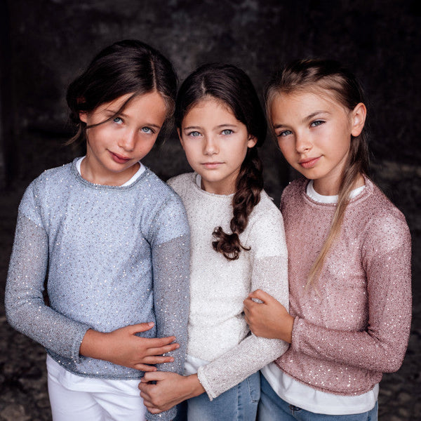 MAGLIA PAILLETTES BIANCA