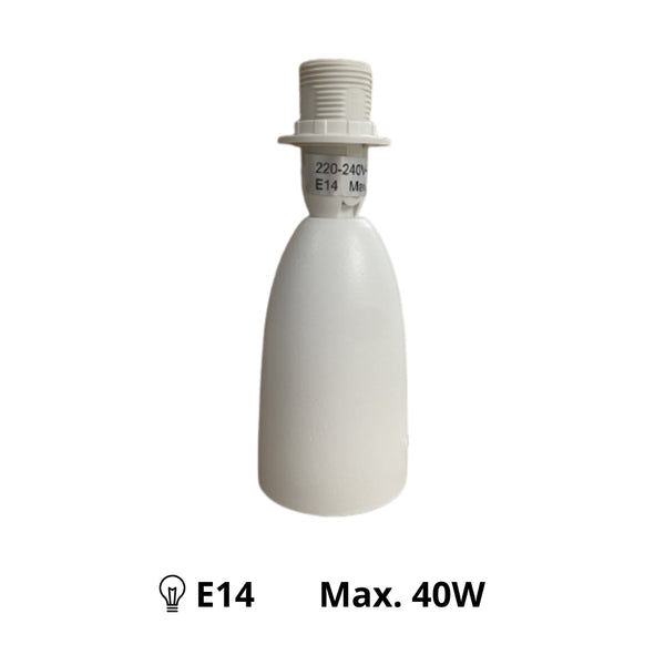 Base de lámpara de madera Comico blanca – Elegante y atemporal (18 cm E14/24 cm E27)