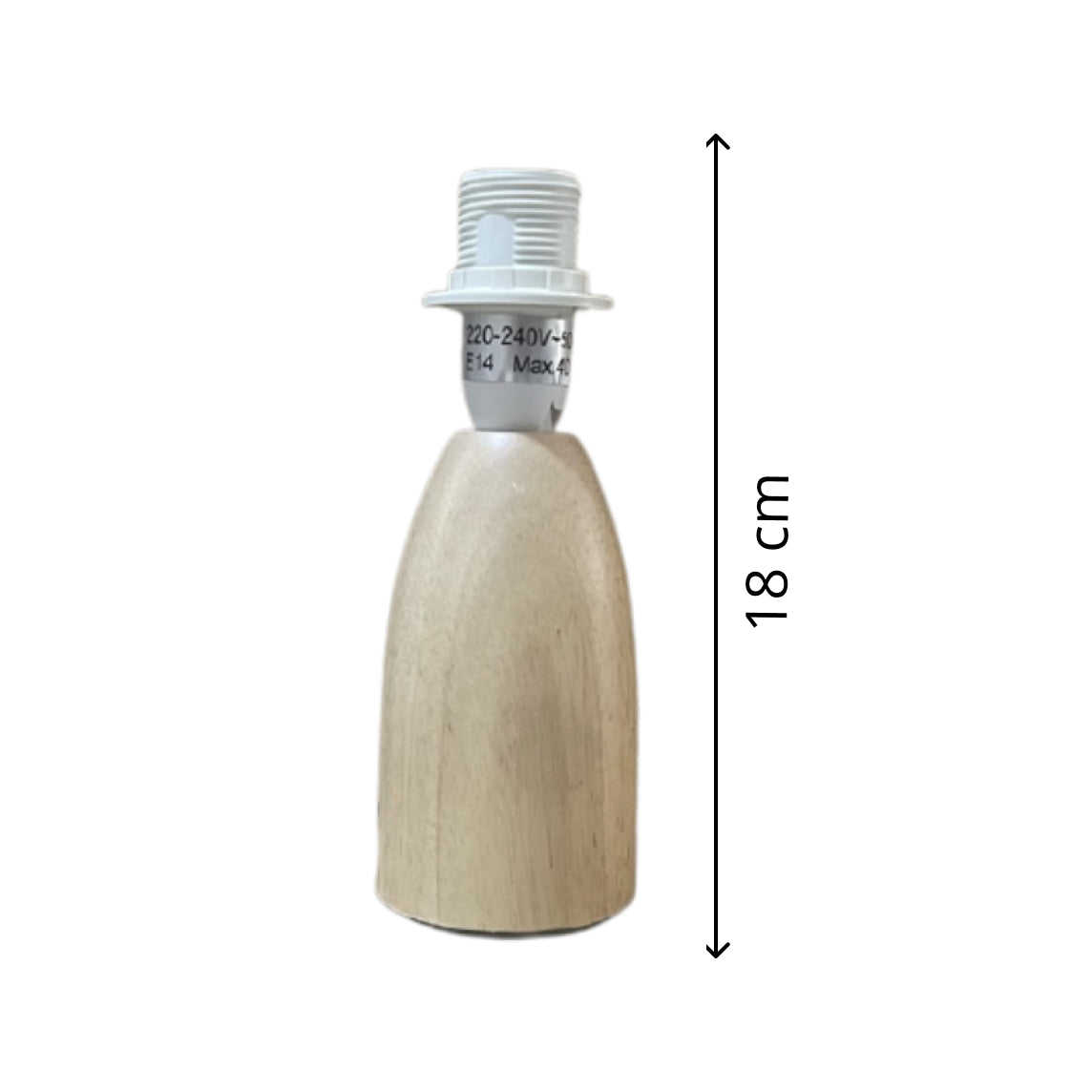 Base de lámpara de madera Comico Natural Variada – Base de madera elegante (18 cm E14 / 24 cm E27)