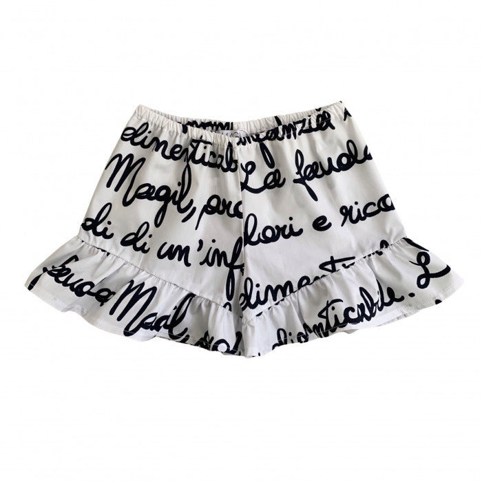 BLUE LETTERING CULOTTE WITH RUFFLE