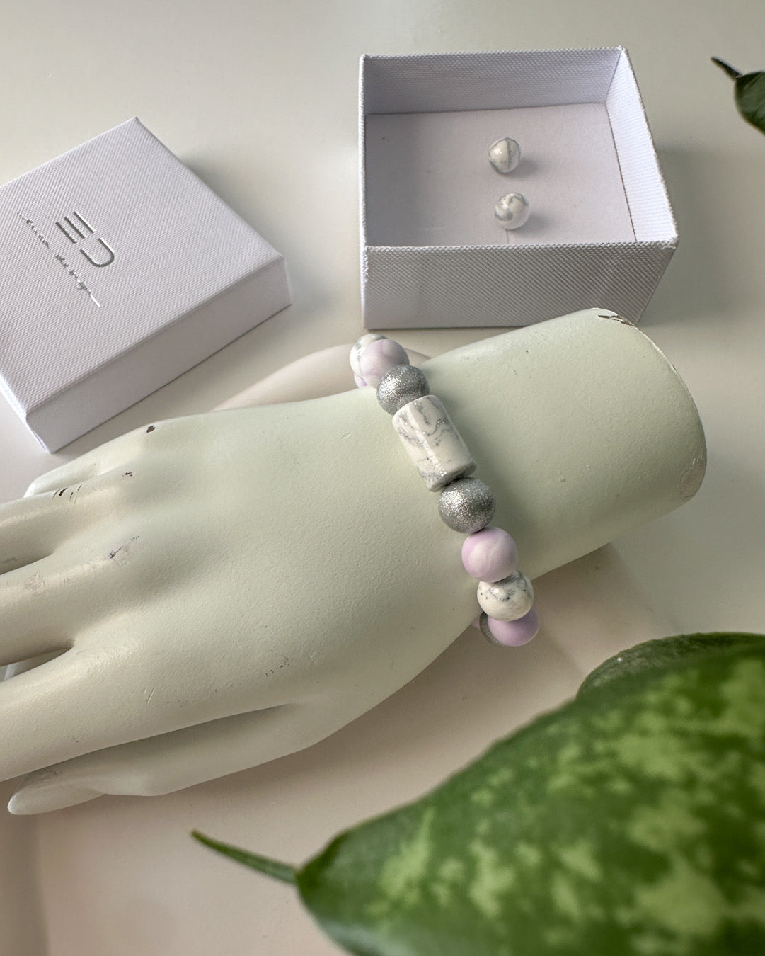 Bracelet, earrings | BULB LIMITED | lilac, silver