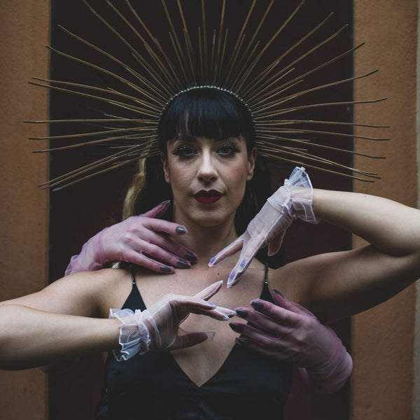 Textile Fashion and Formal Gloves with Ruffle