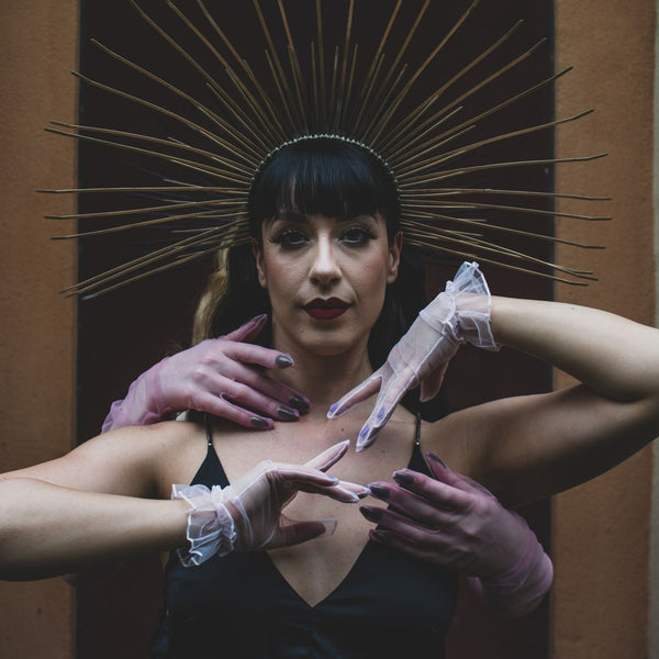 Textile Fashion and Formal Gloves with Ruffle