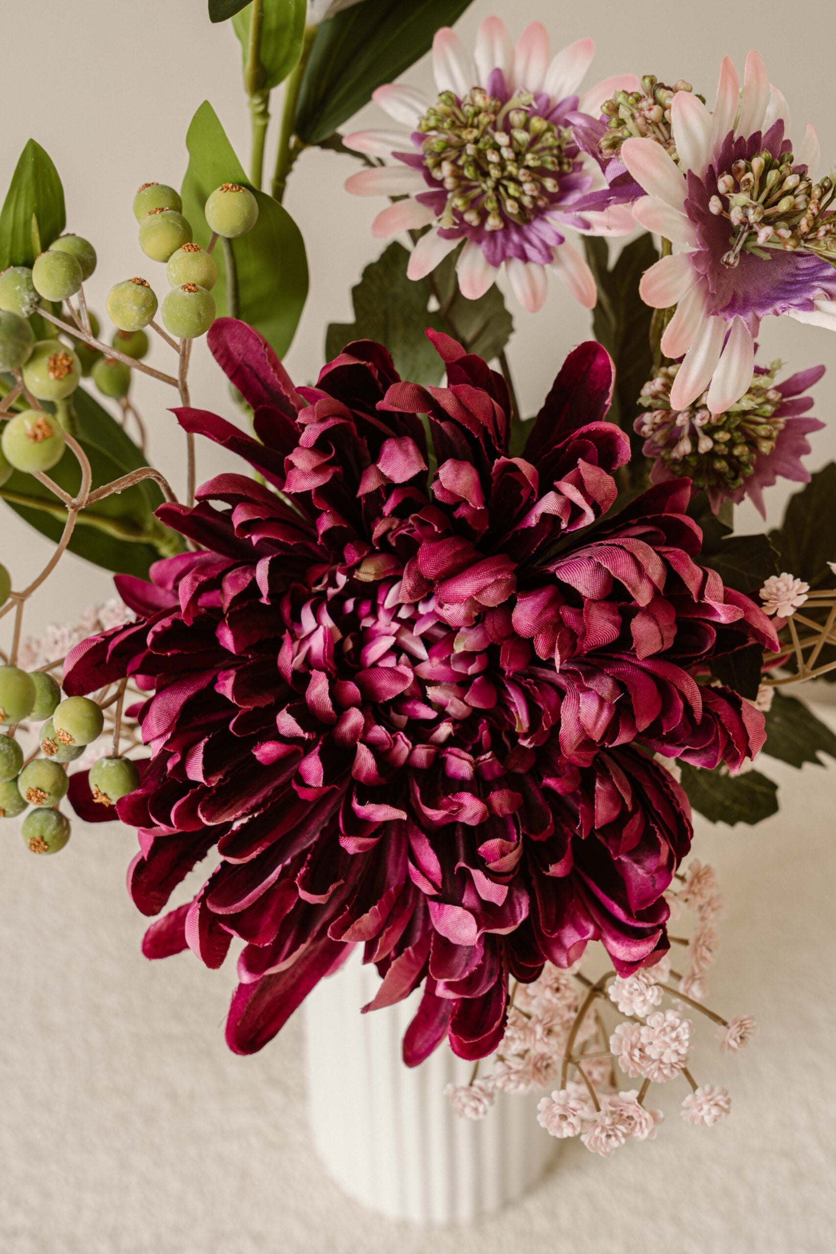 Indore Silva - Chrysanthemum - Purple - artificial branch - silk