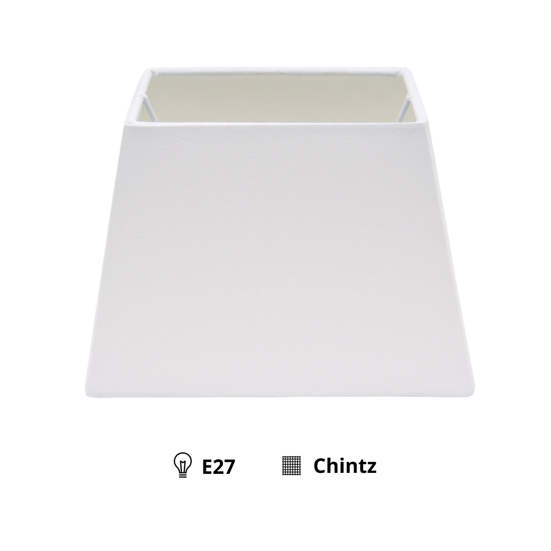 Abat-jour conique rectangulaire varié - Blanc - Ø20 ou Ø25 cm - Chintz