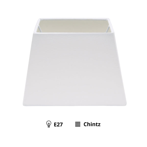 Abat-jour conique rectangulaire varié - Blanc - Ø20 ou Ø25 cm - Chintz