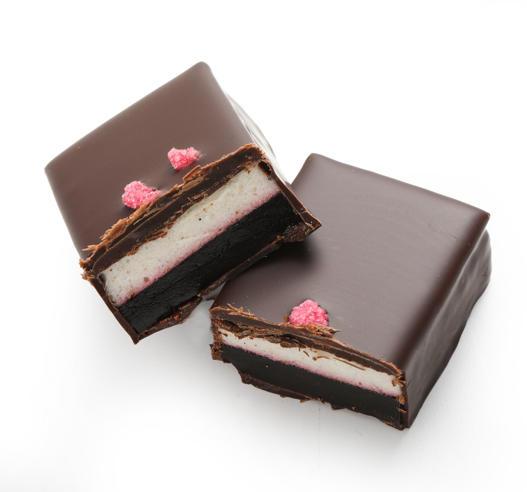 Vanilla Marshmallow Raspberry Fruit Paste Chocolate Bite
