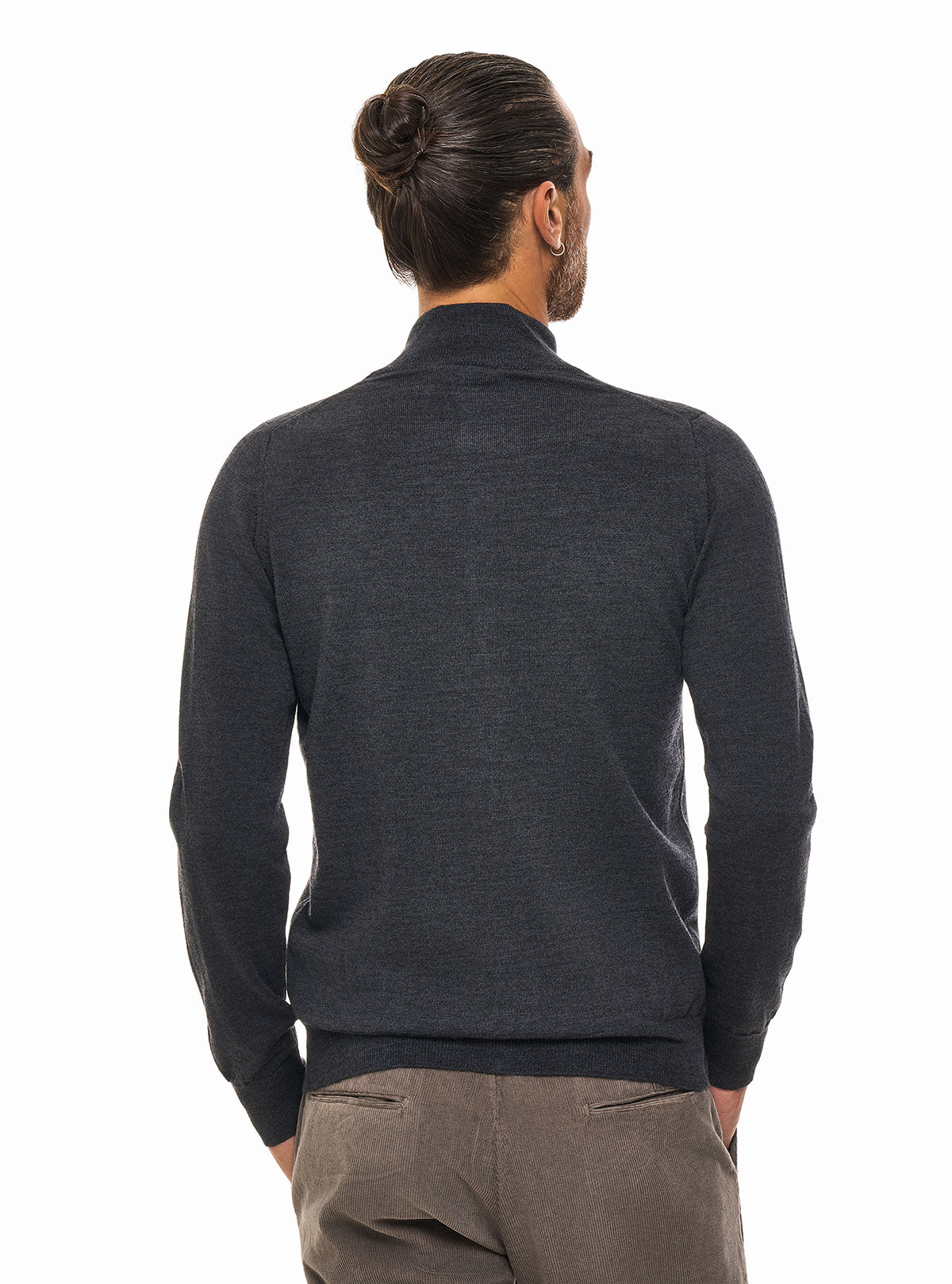 JACKET WITH STANDING COLLAR AND PURE WOOL YARN BUTTONS