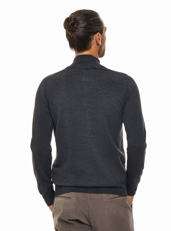 JACKET WITH STANDING COLLAR AND PURE WOOL BUTTONS