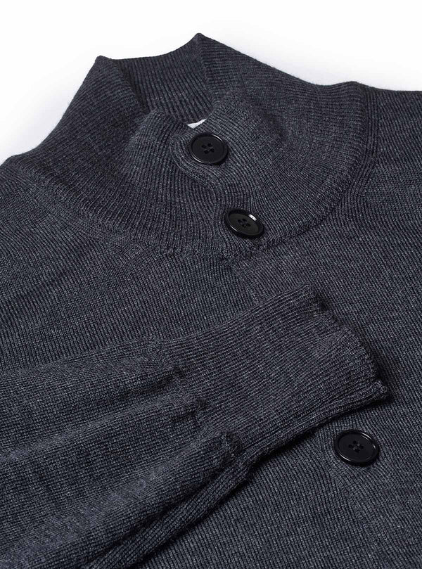 JACKET WITH STANDING COLLAR AND PURE WOOL YARN BUTTONS