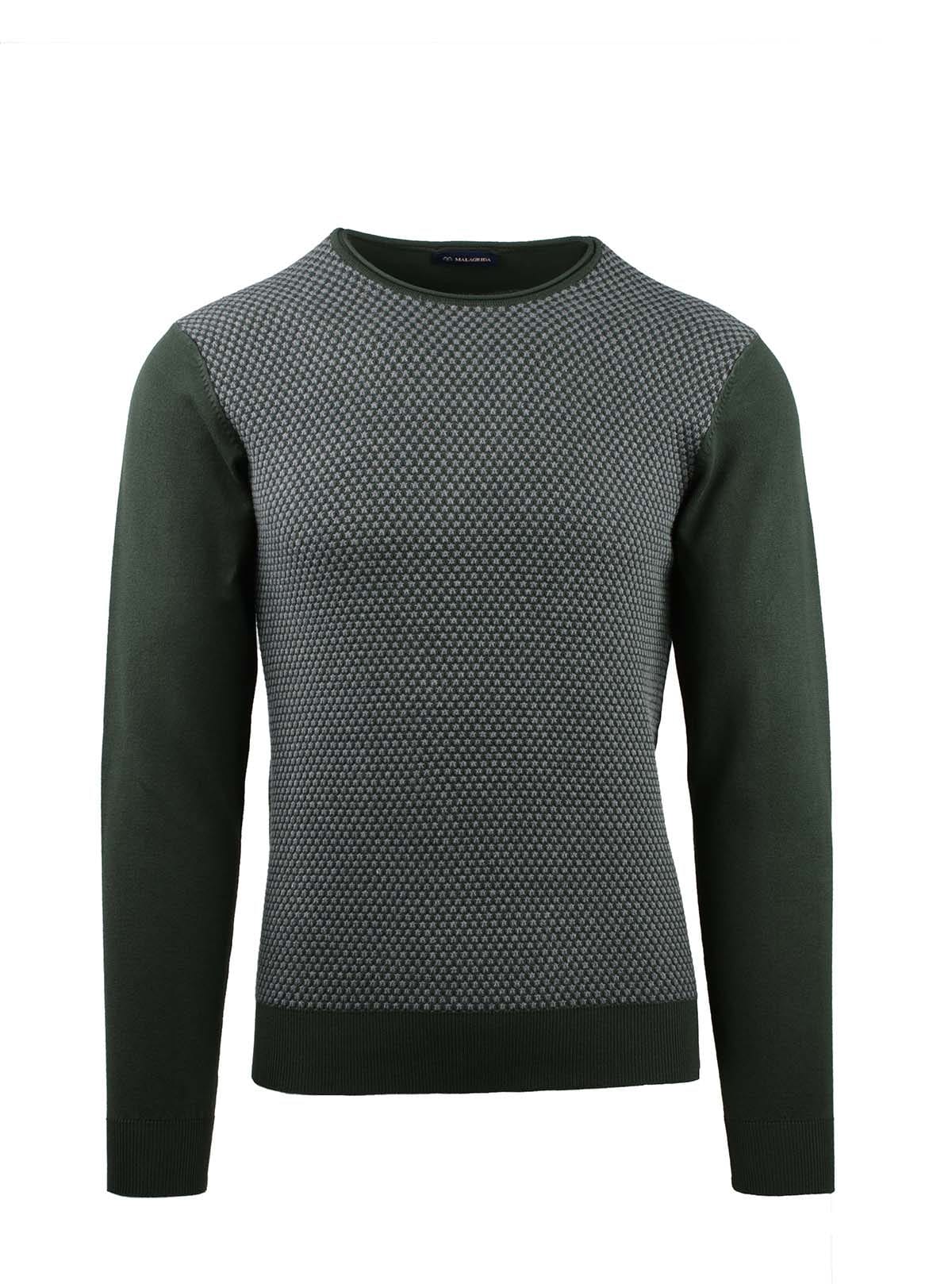Bicolored Honeycomb Crew Neck