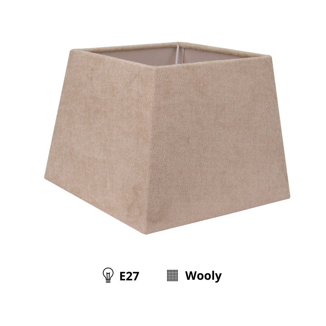 Various Square Lampshade – Cream – Wooly – 22 x 22 cm